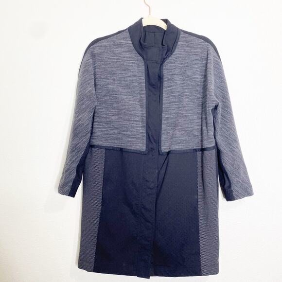lululemon cacoon car coat black grey long jacket size small - Picture 3 of 9
